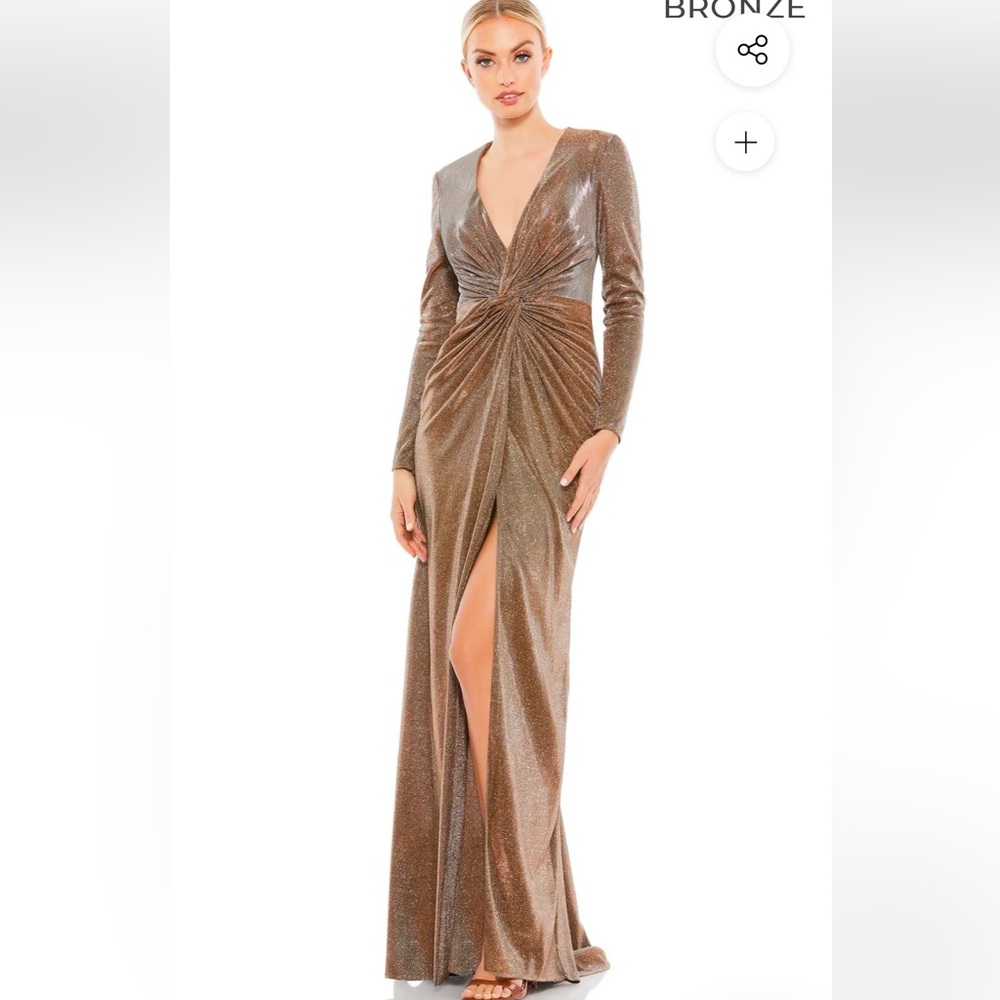 Mac Duggal Bronze Maxi Dress